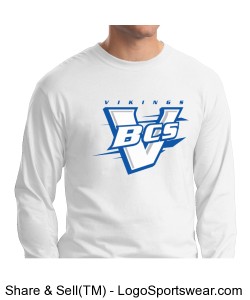 Hanes Beefy L/S T-Shirt White Design Zoom