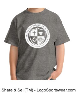 Gildan Youth Logo T-shirt Grey Design Zoom