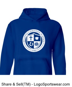 Gildan Logo Hooded Sweatshirt Blue Design Zoom