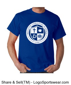 Gildan Adult T-shirt Logo Blue Design Zoom